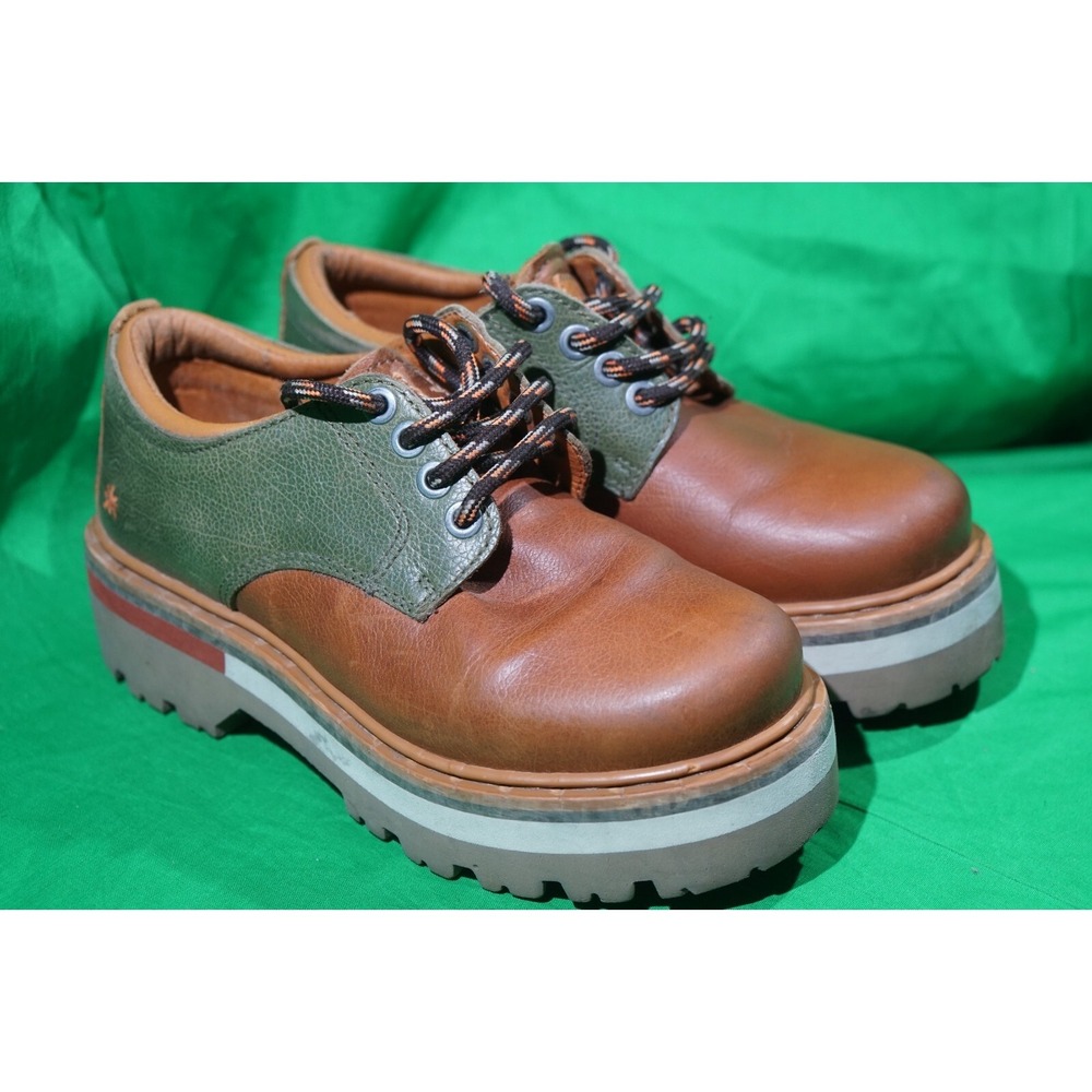 The‎ Art Company Chunky Platform Shoes Brown / Green Y2K EU 36 / Womens US 6